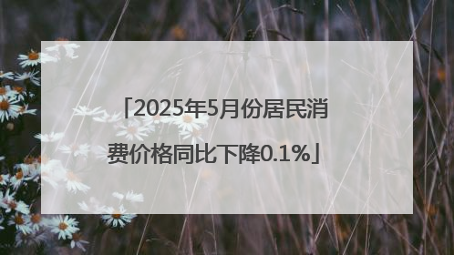 2025年5月份居民消费价格同比下降0.1%
